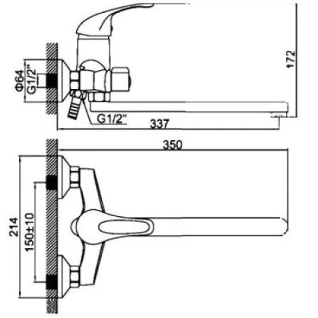 Смеситель Ledeme L2229-B хром