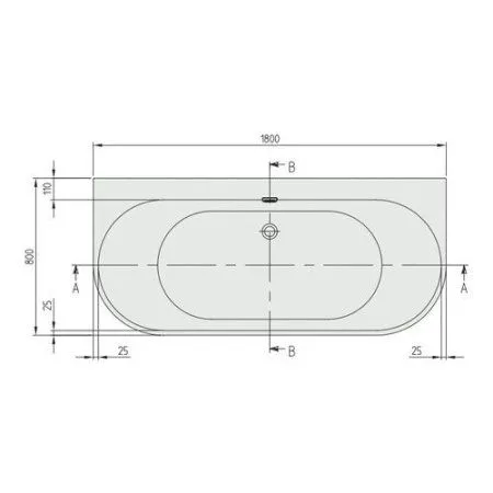 Ванна квариловая Villeroy & Boch Oberon 2.0 UBQ180OBR9CD00V-01 180х80 см, белая
