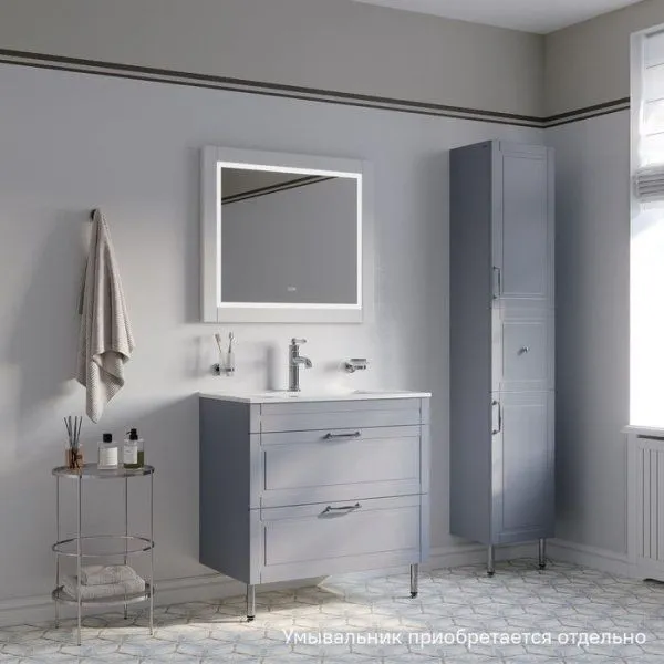 Тумба напольная, 80 см, светло-серый, Oxford, IDDIS, OXF80L0i95 подходит умыв. 0138000i28