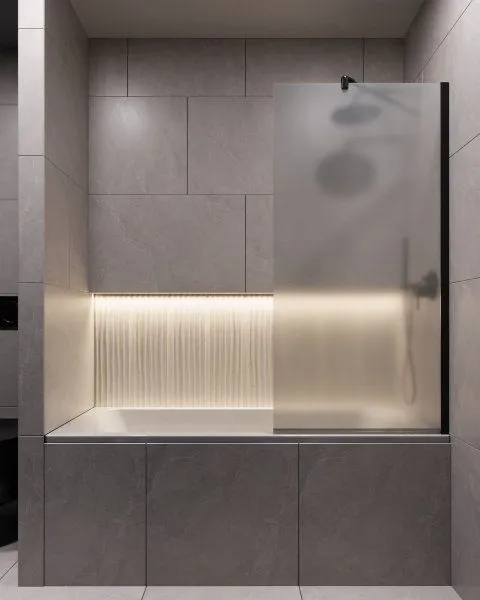 Шторка для ванны Timo TC-90/03F-8 в узком профиле 1400*900, стекло матовое 8 мм (T21)