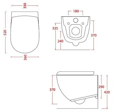Унитаз подвесной ArtCeram File 2.0 FLV001 14;00 красный