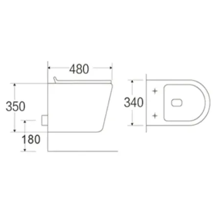 Унитаз CeramaLux 2615Е (подвесной)