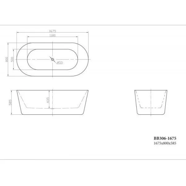 Акриловая ванна BelBagno BB306-1675 1675х800 белый