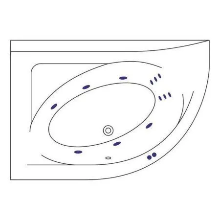 Акриловая ванна Excellent Aquarella WAEX.ARL15.LINE.GL 150x100 L с гидромассажем, белый/золото