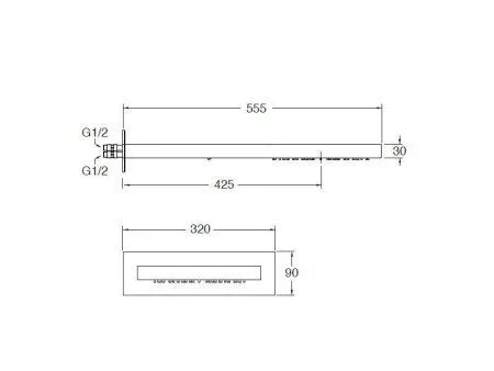 Верхний душ Cristina Sandwich Cascata PD38251 хром