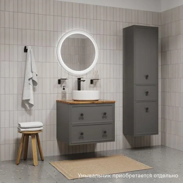 Тумба подвесная, под столешницу, 60 см, темно-серый, Torr, IDDIS, TOR60DBi95