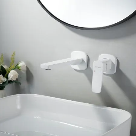 Смеситель для раковины однорычажный встроенный Shevanik S9941C, Белый