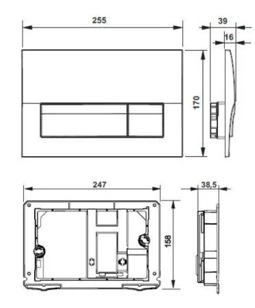 Кнопка смыва Roca Active 8901130B1 хром глянцевый