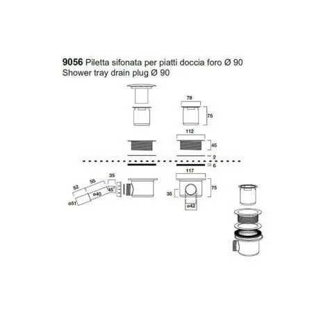 Сифон Kerasan Retro 905601 для поддона хром
