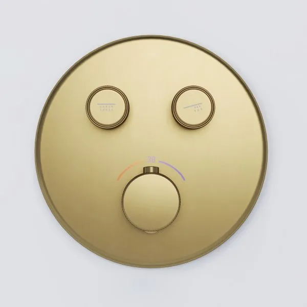 Душевой комплект SANCOS Space встраиваемый c термостатическим смесителем, цвет брашированное золото ,  SC3006BG