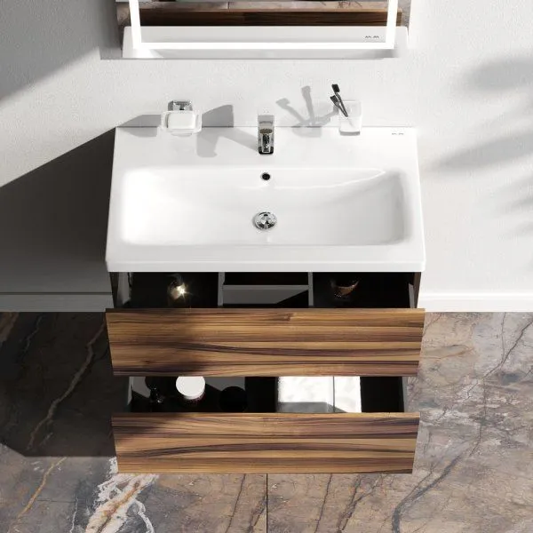 База под раковину, подвесная, 75 см, 2 ящика, орех AM.PM Gem M90FHX0752HF