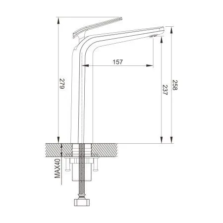 Смеситель для раковины однорычажный с гайкой Rose R3911F, Белый/хром