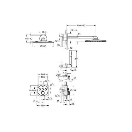 Душевой комплект Grohe Grohtherm Rainshower 310 34705000