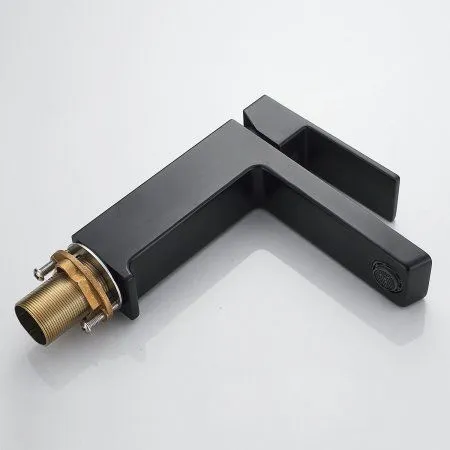 Смеситель для раковины однорычажный с гайкой Rose R1801H-1, Черный