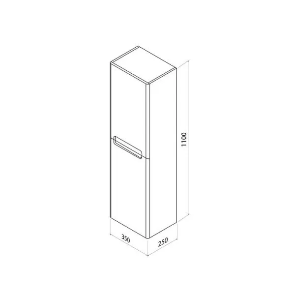 Пенал подвесной, 35 см, белый, Edifice, IDDIS, EDI35W0i97
