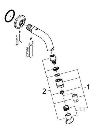 Вентиль Grohe Universal 20205000 универсальный, настенный