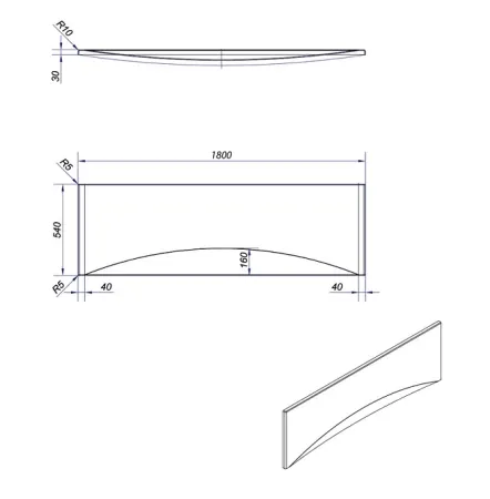 Панель фронтальная Cersanit Virgo P-PA-VIRGO*180