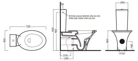 Чаша для унитаза-компакта Hatria Sculture YXZ401