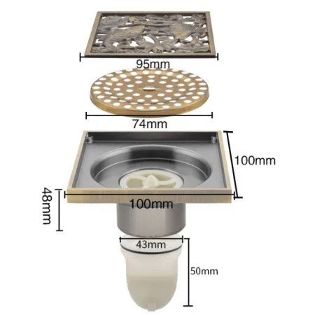 Душевой трап Gappo G81002-4 с решеткой - купить в Москве по низкой цене в интернет-магазине с доставкой по всей России | HITsant Душевой трап Gappo G81002-4 с решеткой
