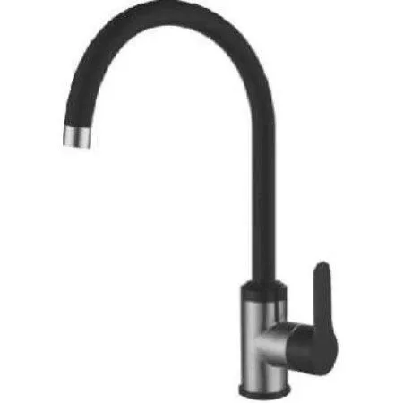 Смеситель Ledeme L74105B нержавеющая сталь + черный - купить в Москве по низкой цене в интернет-магазине с доставкой по всей России | HITsant Смеситель Ledeme L74105B нержавеющая сталь + черный