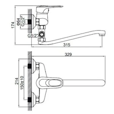 Смеситель Ledeme L2128 хром