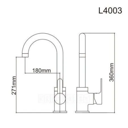 Смеситель Ledeme L4003W Белый/Хром