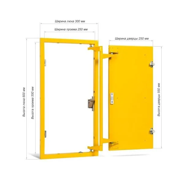 Стальной Люк под плитку Практика Формат КН 30-60