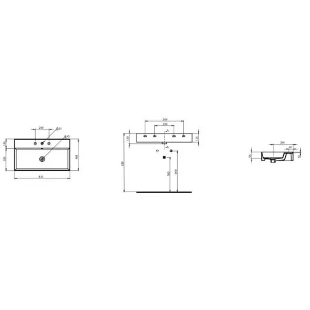 Раковина Tecla Twenty TW05011 80