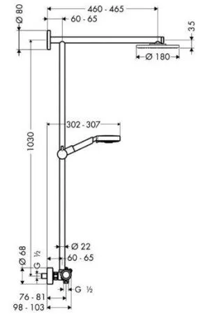 Душевая стойка Hansgrohe Raindance Showerpipe 27165000 - купить в Москве по низкой цене в интернет-магазине с доставкой по всей России | HITsant Душевая стойка Hansgrohe Raindance Showerpipe 27165000
