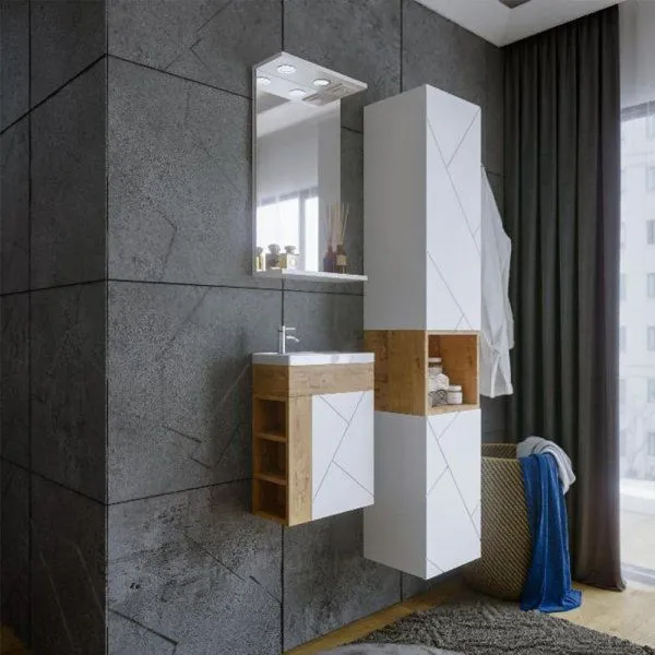 Зеркало Бриклаер КРИСТАЛЛ 40 см, белый