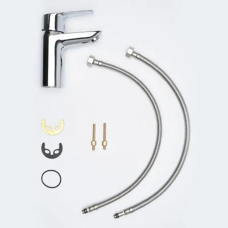 Смеситель для раковины AQUAme Prato AQMP6110 хром - купить в Москве по низкой цене в интернет-магазине с доставкой по всей России | HITsant Смеситель для раковины AQUAme Prato AQMP6110 хром