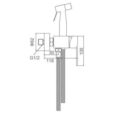 Смеситель Frap F2KF08GG01WK нержавеющая сталь