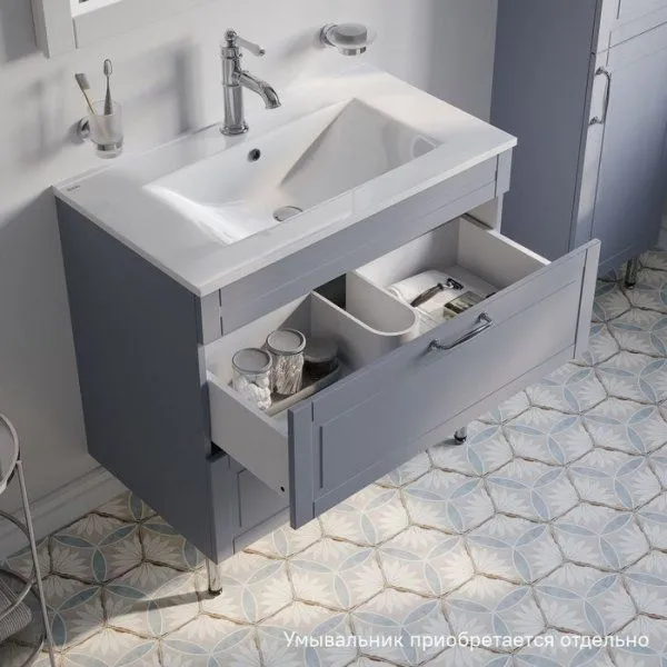 Тумба напольная, 80 см, светло-серый, Oxford, IDDIS, OXF80L0i95 подходит умыв. 0138000i28