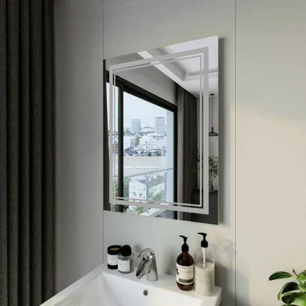 Зеркало Бриклаер Эстель-2 60 с подсветкой LED, сенсор на зеркале