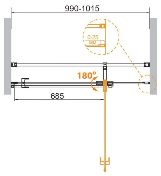 Душевая дверь в нишу Cezares Valvola VALVOLA-B-1-100-C-Cr 100x195 стекло прозрачное/профиль хром - купить в Москве по низкой цене в интернет-магазине с доставкой по всей России | HITsant Душевая дверь в нишу Cezares Valvola VALVOLA-B-1-100-C-Cr 100x195 стекло прозрачное/профиль хром