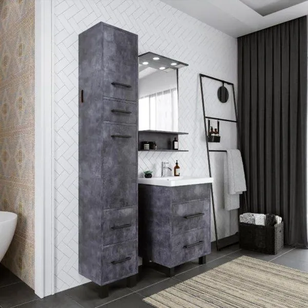 Тумба под раковину напольная Бриклаер ЧИЛИ цемент, 60 см