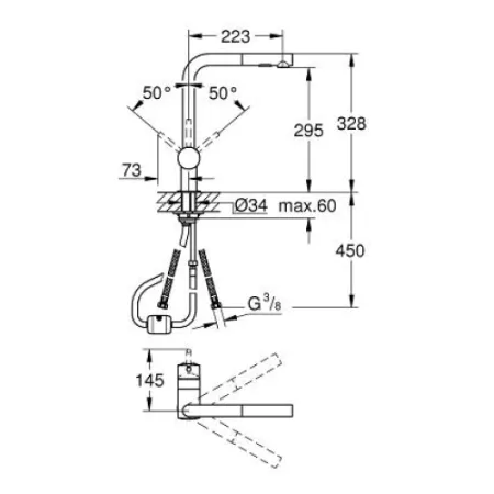 Смеситель Grohe Minta 30274AL0 графит матовая