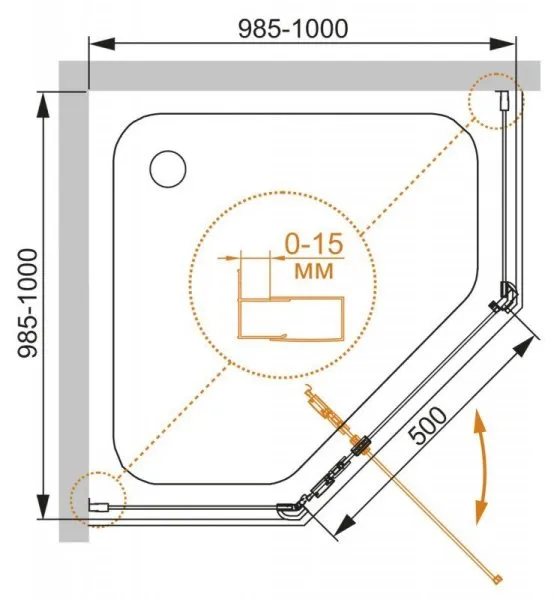 Душевой уголок Cezares Eco ECO-O-P-1-100-C-Cr - купить в Москве по низкой цене в интернет-магазине с доставкой по всей России | HITsant Душевой уголок Cezares Eco ECO-O-P-1-100-C-Cr