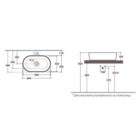 Раковина Globo Forty3 FO061.BI*0 60*35 белый