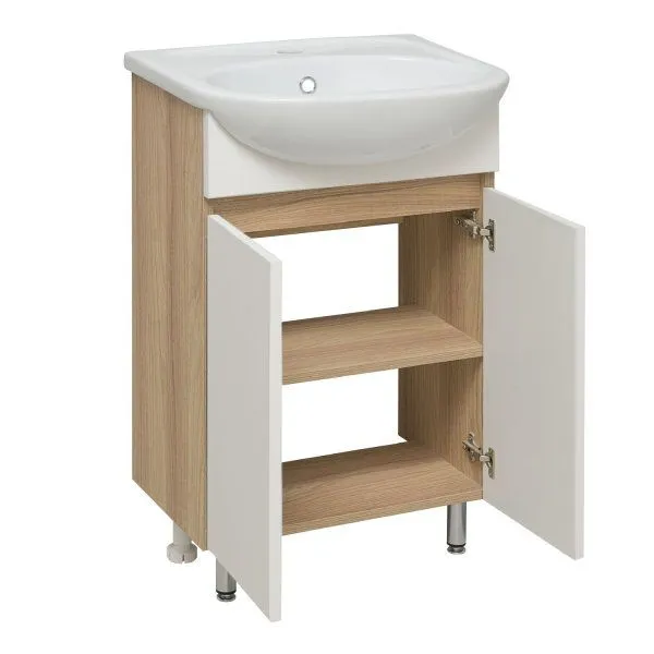 Тумба Runo Лада 50 блэквуд/белый под умывальник Уют 50 (00-00004575)