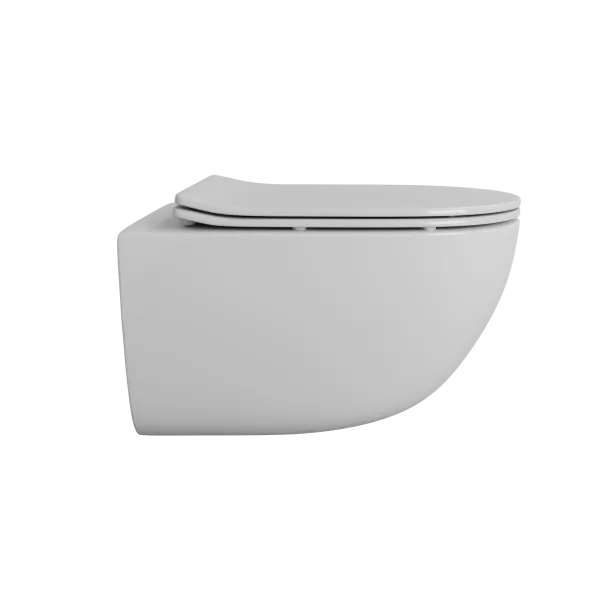 Унитаз подвесной безободковый (торнадо) DQ Grimm 560*390*395мм, сиденье микролифт, белый (DT1386516)