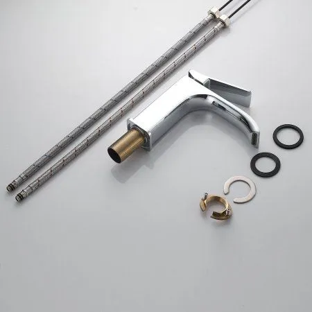 Смеситель для раковины однорычажный с гайкой Shevanik S4001, Хром