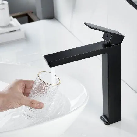 Смеситель для раковины однорычажный с гайкой Rose R1811H-1, Черный