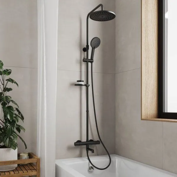 Удлинитель штанги для душевой системы Milardo Ideal Spa круглый, черный матовый (ILS30BRM38)