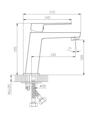 Смеситель для умывальника RUSH Thira (TR3635-12Grey)