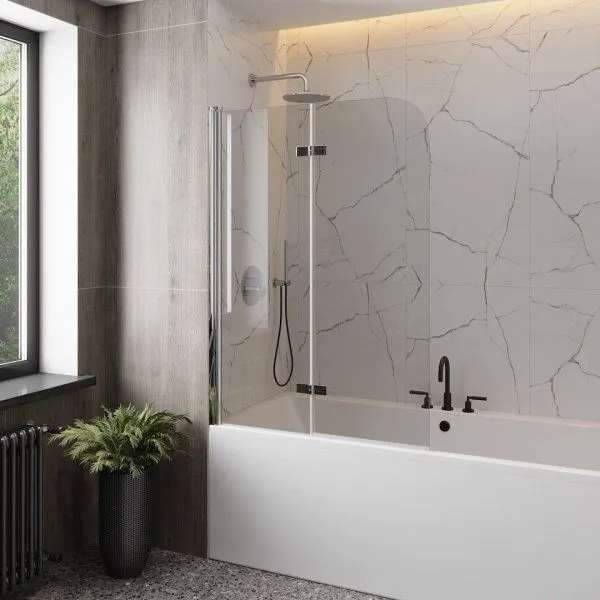 Шторка на ванну Teymi Anni 1400х1000, прозрачное стекло, профиль хром T00279