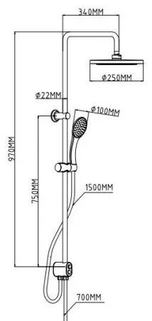 Душевая система ESKO (ST1550 Black)