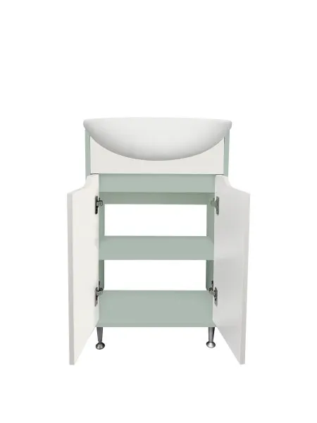 Тумба Runo Эконова 50 бирюзово-белая под умывальник Уют 50 (00-00004656)