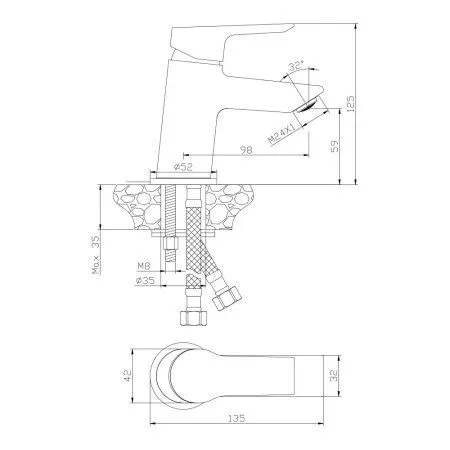 Смеситель OLIVE'S для раковины SEVILLA (20100SV)
