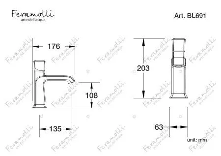 Смеситель для раковины Feramolli BL691, черный - купить в Москве по низкой цене в интернет-магазине с доставкой по всей России | HITsant Смеситель для раковины Feramolli BL691, черный